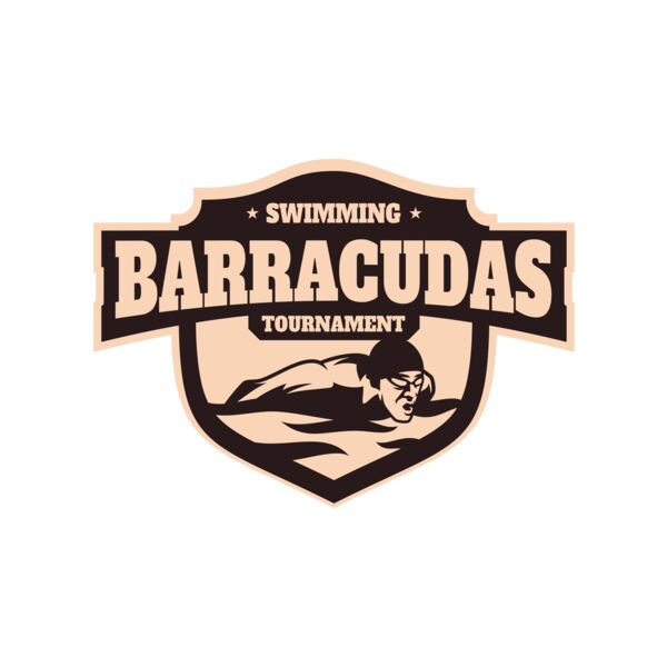 Barracudas Swimming Tournament logo template Thumbnail