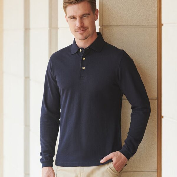 Oxford Lasers Long sleeve cotton polo shirt Thumbnail