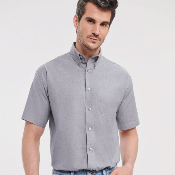 Oxford Lasers Russell Collection Short Sleeve Easy Care Oxford Shirt Thumbnail