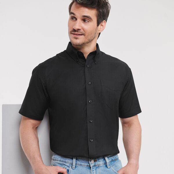 Oxford Lasers Russell Collection Short Sleeve Easy Care Oxford Shirt Thumbnail